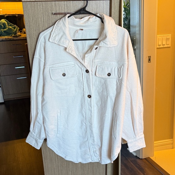 Free People Jackets & Blazers - Free People White Button-Up Jacket
